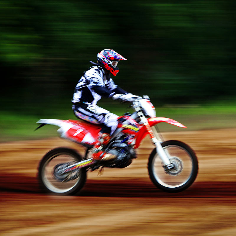 Aerial photography of motorcycle sporting event