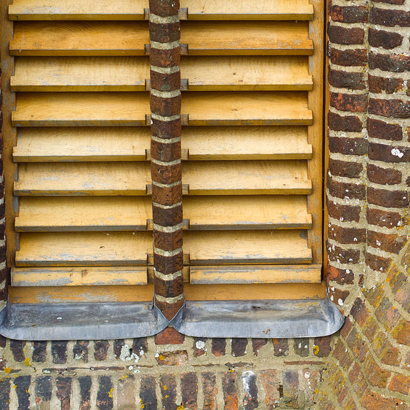 Aerial photography of lead flashing close up details on a refurbished church roof