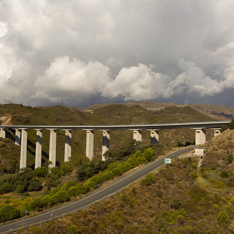 Aerial photography of motorway bridge