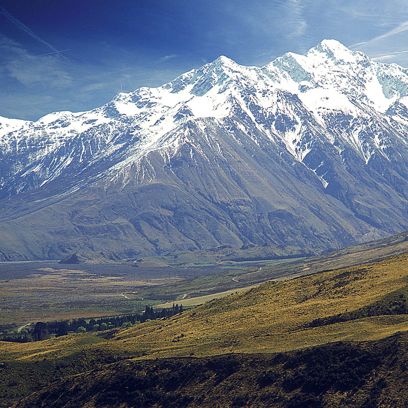 Aerial photography of spectacular New Zealand mountain range